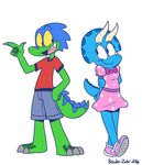  2016 alpha_channel anthro breasts clothed clothing cute dinosaur female jurassiczalar male male/female mammal romantic_couple scalie simple_background toony trixie_triceratops zarland_rex 