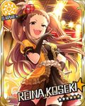  blush brown_hair character_name dress gloves happy idolmaster idolmaster_cinderella_girls koseki_reina long_hair stars twintails violet_eyes 