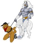  anthro balls bravestarr bulge canine coyote equine horse male mammal penis thirty_thirty wooky 