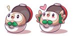  blush gen_7_pokemon heart looking_up mary_cagle no_humans open_mouth poke_ball poke_ball_(generic) pokemon pokemon_(creature) rowlet simple_background solo spread_wings surprised white_background 