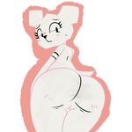  anthro bear blush butt cartoon_network eyelashes female looking_at_viewer looking_back mammal paper pussy simple_background standing teri_(tawog) the_amazing_world_of_gumball unknown_artist white_background 