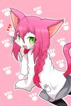  cat cat_busters character_request furry green_eyes long_hair pink_hair twintails 