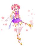  alternate_costume armlet boots choker gloves hair_ornament highres kezi league_of_legends looking_at_viewer luxanna_crownguard magical_girl pink_hair purple_choker purple_eyes short_hair short_twintails skirt solo staff star star_guardian_lux thigh_boots thighhighs twintails 