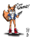  2016 5_fingers anthro body_hair bottomless chest_hair chip_wheatley clothed clothing fan_character gloves male mammal onat open_shirt rodent signature simple_background smile solo sonic_(series) squirrel video_games 