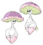 2016 ambiguous_gender big_butt butt digital_media_(artwork) flora_fauna ikiki looking_at_viewer mushroom navel nintendo nude plant pok&eacute;mon shiinotic simple_background slightly_chubby standing video_games wide_hips 