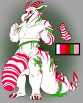  anthro balls blood candy_gore candychameleon dragon gore half-erect hyper hyper_penis knot male model_sheet penis solo standing 