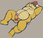  anthro balls bowser dredd feet male mario_bros nintendo nude overweight penis simple_background smile solo teeth video_games 