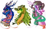  ambiguous_gender antlers candychameleon dragon feral flight_rising group hair hat horn looking_at_viewer reptile scalie smile 