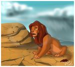  cloud crying detailed_background disney feline feral kotenokgaff lion male mammal rock simba sitting tears the_lion_king wind windy 