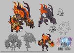  ambiguous_gender anthro demon final_fantasy fire fur ifrit official_art orange_fur red_eyes simple_background solo square_enix video_games world_of_final_fantasy 