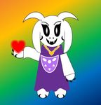  &lt;3 2016 asriel_dreemurr black_sclera boss_monster caprine clothing cressiecres goat horn jewelry low_res male mammal necklace powerpoint rainbow_background robe simple_background undertale video_games 