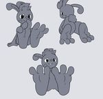  2015 3_toes bitcoon butt foot_focus harmoknight hindpaw lagomorph mammal monochrome paws rabbit simple_background soles tappy toes 
