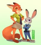  2016 anthro canine clothing disney dress fox judy_hopps lagomorph mammal nick_wilde rabbit suit unichrome-uni zootopia 