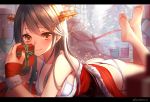  anthropomorphism ass barefoot black_hair bra breasts brown_eyes christmas harukana_(harukana_10) haruna_(kancolle) kantai_collection long_hair panties santa_costume underwear watermark 