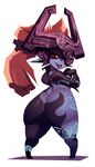  2016 big_butt butt female humanoid imp looking_at_viewer looking_back midna nintendo nude red_eyes riendonut smile the_legend_of_zelda thick_thighs twili twilight_princess video_games 