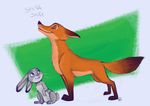  2016 canine disney duo eyes_closed female feral fox fur judy_hopps lagomorph male mammal nick_wilde orangeandbluecream purple_eyes rabbit size_difference text zootopia 