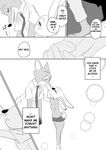 2016 anthro blush canine clothed clothing comic dialogue disney duo english_text eyes_closed female fox judy_hopps kissing lagomorph male mammal nick_wilde rabbit text zootopia あおい 