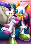  anthro bat bbmbbf blush breasts brown_eyes duo fan_character female green_eyes male male/female mammal marquis_the_squirrel mobius_unleashed on_lap palcomix patreon rodent rouge_the_bat sitting_on_lap sonic_(series) squirrel squirrel_tail wings 