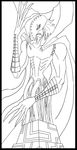  apocalymon black_and_white cape clothing digimon long_fingers male mobian_monster monochrome solo 