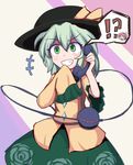  +++ 1girl :d blouse blush cocked_eyebrow d: eyeball green_eyes green_hair grin hairband hand_to_own_mouth hat heart highres komeiji_koishi komeiji_satori laughing nikori o_o open_mouth phone skirt sleeves_past_wrists smile solo_focus third_eye touhou urban_legend v-shaped_eyebrows 