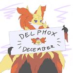 2016 animated anthro anthrofied bludragoon christmas crescera delphox female hat holidays huge_thighs inner_ear_fluff looking_at_viewer nintendo pok&eacute;mon santa_hat sign smile thick_thighs video_games wide_hips 
