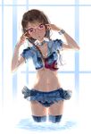  cleavage kazeno megane swimsuits thighhighs wet 