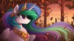  arthropod butterfly detailed_background equine eyelashes fathered_wings female feral friendship_is_magic fur hair horn insect mammal multicolored_hair my_little_pony princess_celestia_(mlp) sky smile solo tree white_fur winged_unicorn wings yakovlev-vad 