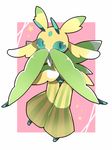 bug full_body gen_7_pokemon green_eyes insect lowres lurantis no_humans orchid_mantis pinstripe_pattern pokemon pokemon_(creature) praying_mantis shiny_pokemon solo sparkle star striped yosiokunn 