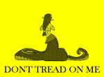  animated dancing don&#039;t_tread_on_me female gadsden_flag hair lamia looking_at_viewer low_res miia_(monster_musume) monster_girl_(genre) monster_musume naga navel pointy_ears reptile scalie simple_background snake solo source_request unknown_artist 