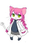  artist_request cat cat_busters chracter_request furry green_eyes long_hair open_mouth pink_hair 
