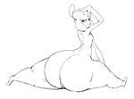  big_butt black_and_white breasts butt eyelashes female huge_butt lips looking_back medicham monochrome nintendo nude pok&eacute;mon pose solo unknown_artist video_games 