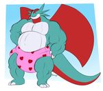  belly big_belly diaper dragon male musclegut muscular nintendo pok&eacute;mon salamence video_games 
