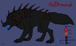  bakari canine demon feral fur horn hybrid male mammal model_sheet open_mouth simple_background solo standing 