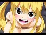  1boy 1girl blonde_hair breasts brown_eyes cleavage fairy_tail female gaston18 large_breasts long_hair lucy_heartfilia solo 