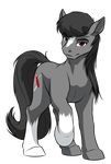  alpha_channel black_hair cutie_mark earth_pony equine eyebrows fan_character feral fur grey_fur hair hooves horse looking_at_viewer mammal my_little_pony mykegreywolf nude pony red_eyes simple_background smile solo transparent_background 