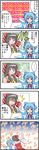  2girls :t absurdres apple bad_apple!! cirno cnn comic eating food fruit hakurei_reimu highres multiple_girls o3o slapping touhou translated usumy 