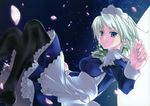  blue_eyes green_hair izayoi_sakuya maid rokuwata_tomoe short_hair touhou 