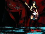  bass k-on! long_hair mio_akiyama skirt thigh_highs wallpaper 