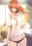  blue_eyes long_hair panties redhead shirt tea teana_lanster 