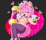  &lt;3 amy_rose anthro areola bandage bracelet breasts butt clothing countershade_torso countershading eulipotyphlan female footwear glitter gloves green_eyes hairband half-closed_eyes hedgehog hexvoid hi_res jewelry legwear mammal mostly_nude nipples open_mouth open_smile piko_piko_hammer pussy shoes smile solo sonic_(series) sonic_boom stockings thin_neck tongue tongue_out 