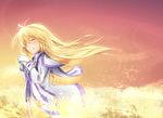  1girl blonde_hair blush capelet collet_brunel dress eyes_closed gloves long_hair open_mouth tales_of_(series) tales_of_symphonia 