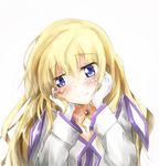  1girl blonde_hair blue_eyes blush capelet collet_brunel dress gloves jewelry long_hair smile tales_of_(series) tales_of_symphonia 