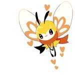  brown_scarf bug closed_mouth gen_7_pokemon insect insect_wings lowres miru_(ao0203) no_humans pokemon pokemon_(creature) ribombee scarf simple_background smile solo sparkling_eyes white_background wings 