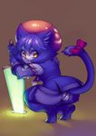  anthro aruurara bow butt cat clothed clothing crouching feline girly japanese mammal melee_weapon solo sorcerland sword weapon 