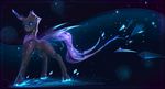  blue_eyes changeling feral hair hooves horn insect_wings koveliana male my_little_pony nude purple_hair scarf smile solo spines standing wings 