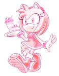  2016 amy_rose anthro black_nose boots cake clothing dessert dress female food footwear gloves hair headband hecticarts hedgehog ice_cream mammal pink_hair short_hair smile solo sonic_(series) video_games 
