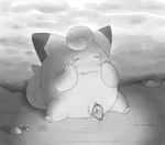  2016 blush clefairy clitoris eyes_closed female monochrome nintendo outside penetration pok&eacute;mon pussy pussy_juice sitting sl350 solo spread_legs spreading traditional_media_(artwork) vaginal vaginal_penetration video_games 