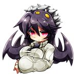  1girl black_hair breasts filia_(skullgirls) red_eyes rin10 samson_(skullgirls) skullgirls solo 