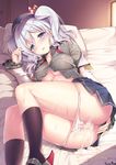  after_sex artist_name ass bad_id bad_twitter_id bed bed_sheet beret black_hat black_legwear blue_eyes blue_skirt breasts breath covered_nipples cum cum_in_pussy cum_pool frilled_sleeves frills from_below grey_shirt hat hat_ribbon jacket kantai_collection kashima_(kantai_collection) kneehighs long_hair long_sleeves looking_at_viewer lying medium_breasts no_bra on_bed on_side open_clothes open_jacket overflow panties panty_pull pillow pleated_skirt ribbon see-through shiny shiny_skin shirt short_twintails silver_hair skirt solo sousouman sweat teardrop twintails underboob underwear wavy_hair wet wet_clothes wet_shirt white_jacket white_panties 
