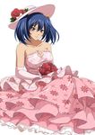  00s 1girl bashoku_youjou breasts dress female hat ikkitousen large_breasts long_hair looking_at_viewer no_bra smile twintails 